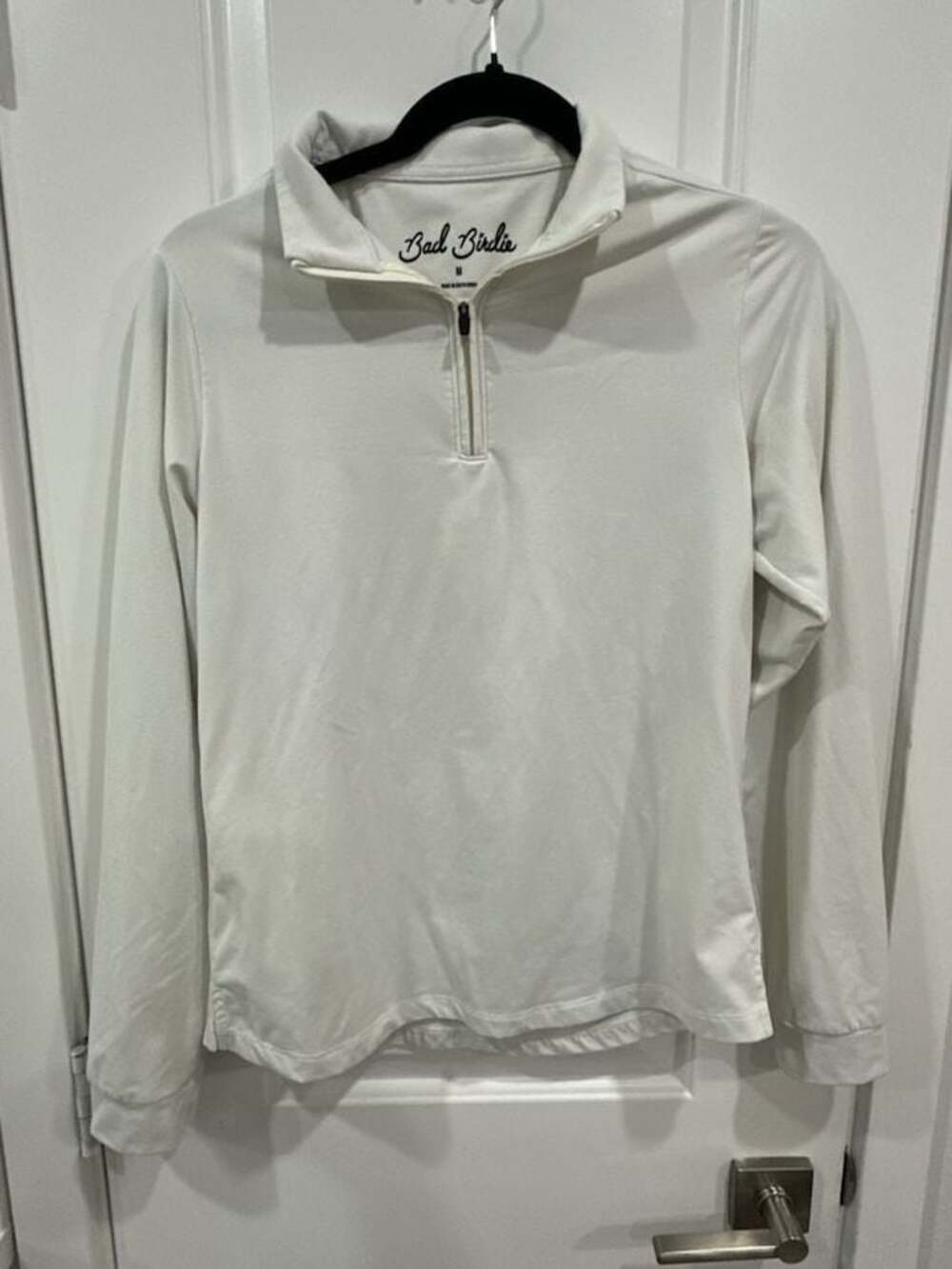 Bad Birdie Women's Performance 1/4 Zip Pullover White